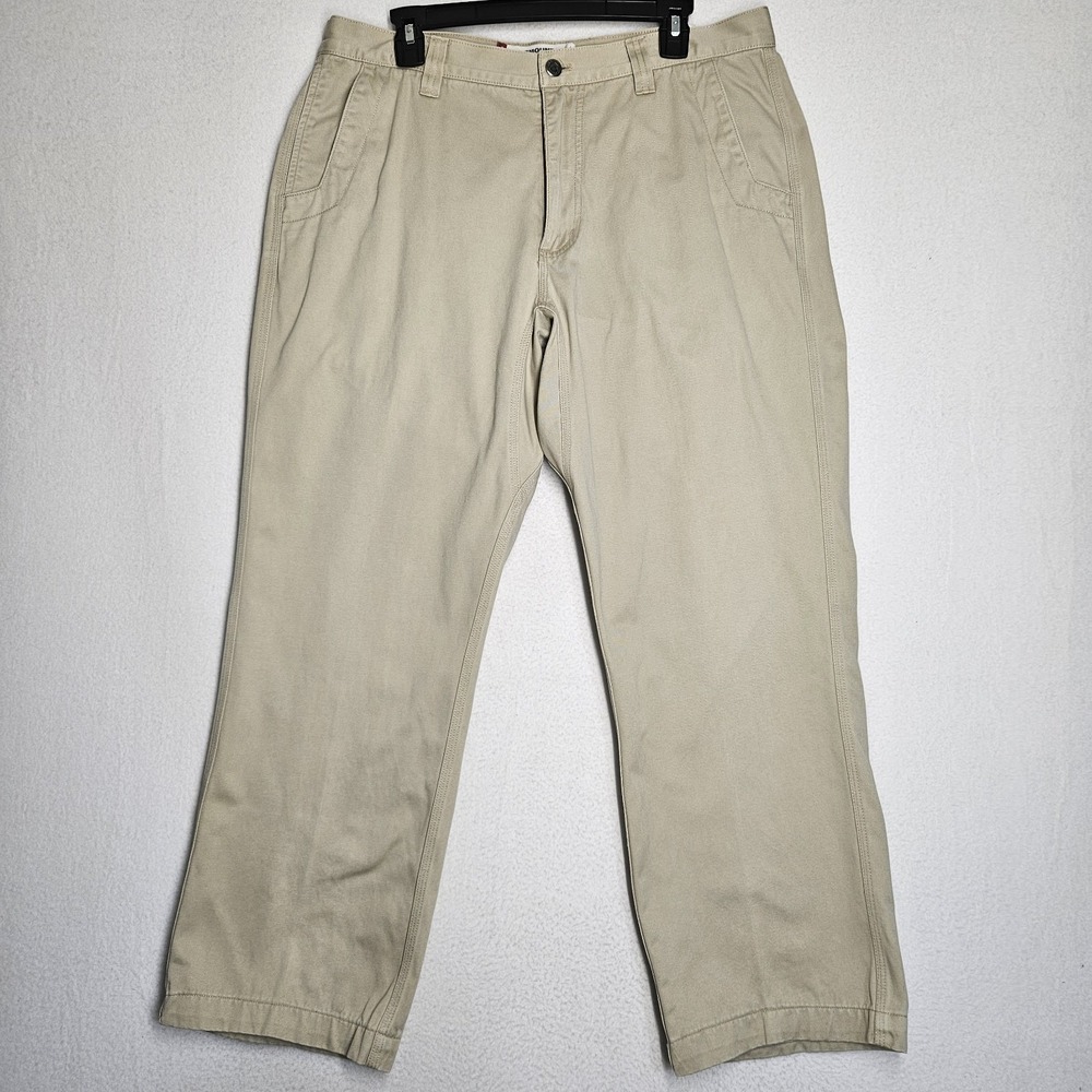 Mountain Khakis Original Mountain Pant Mens 36x32 Khaki Tan Cotton Canvas Gusset